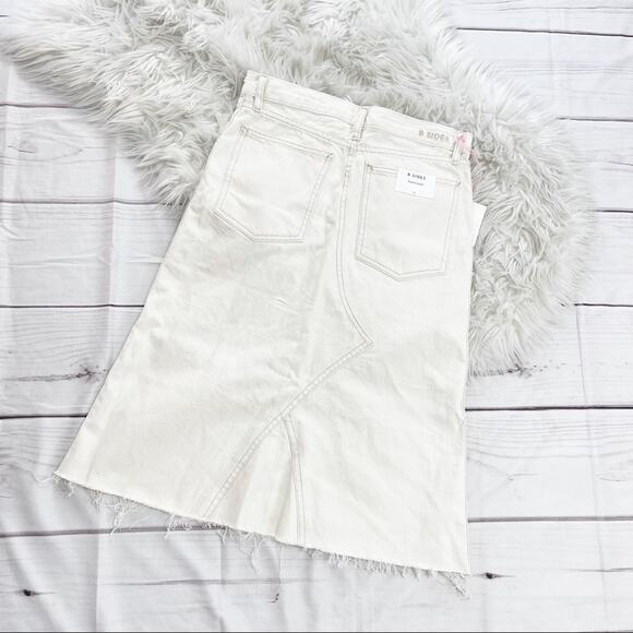 B Sides Women's Plein Cream Colored‎ A-Line Denim Cotton Skirt Size 26 - Picture 4 of 4
